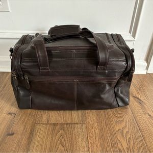 Mori 100% Genuine Leather Bag Duffel Bag Carry On EUC!!